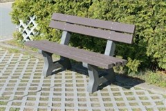 TRANSFORM TRAPLAST Plastová lavice 1,5m / 41cm, Šedá + Hnědá "Sára"